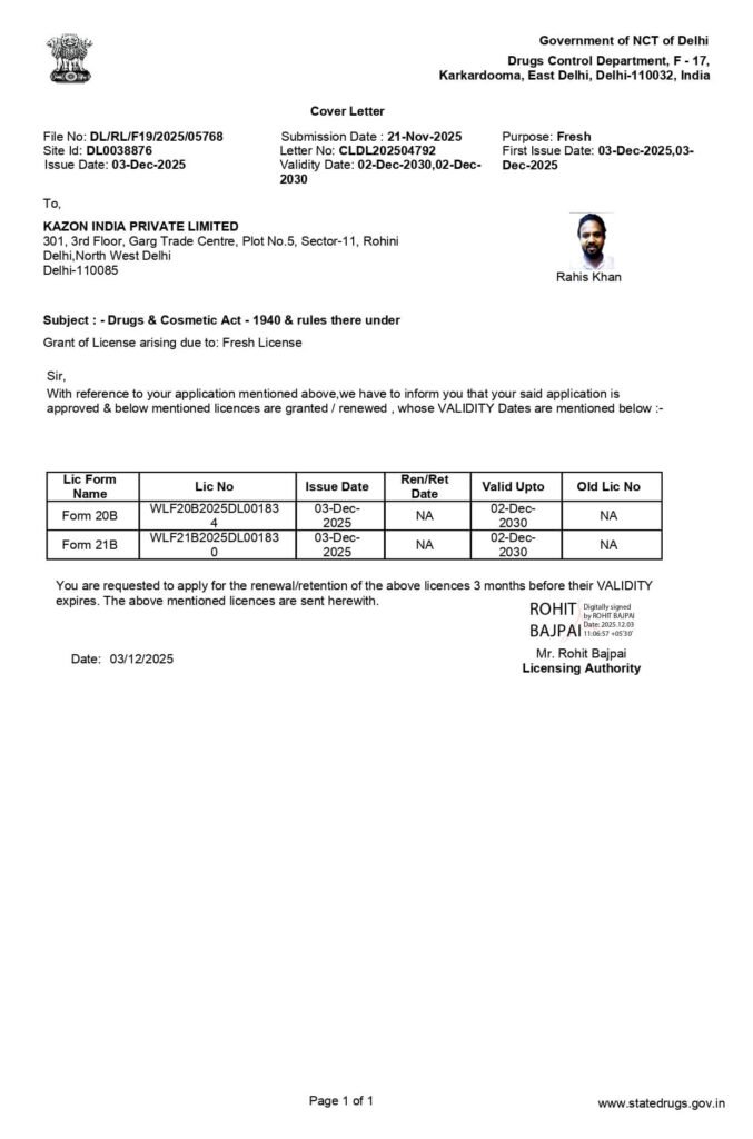 Drug License Copy